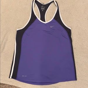 🐙 6/$20 Nike Dri-Fit M Purple Grey White Tank